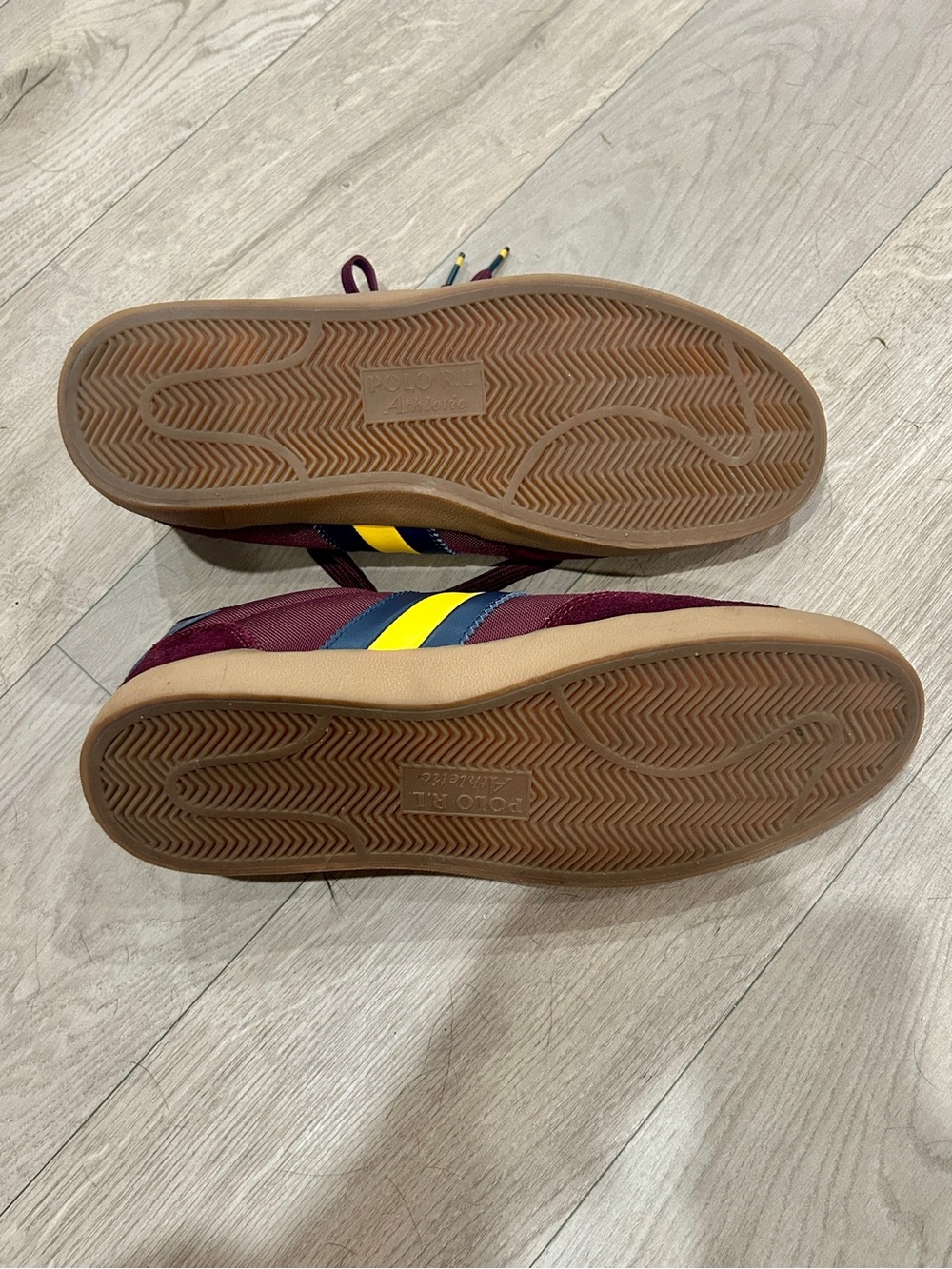 Polo by Ralph Lauren Men's Maroon and Yellow Low-Top Sneaker - Picture 5 of 5